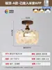 Luminária de corredor e hall estilo francês vintage, luz de vidro floral de luxo retrô de alta qualidade para camarim, hall de entrada e varanda