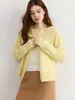 Suéter de Punto Informal Estilo Perezoso Retro Coreano Cuello Redondo Manga Larga para Mujer Otoño 2026 Top de Moda con Botones Sencillos que Reduce la Edad