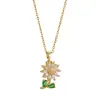 Collar Rotatorio de Titanio con Girasol de Lujo Ligero para Mujer Cadena para Clavícula de Moda de Nicho Accesorios Venta al por Mayor