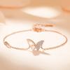 Pulsera Original Nueva de Mariposa para Mujer Plata de Ley Estilo Coreano Fritillary Pequeña Fresca Pulsera Roja de Internet Rosa Joyería de Mano Kingson