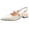 Sandalias de Punta 2024 Verano Nuevo Estilo Baotou Hueco Atrás Tacón Bajo Sandalias Hada con Falda Zapatos Mary Jane de Moda de Tacón Plano