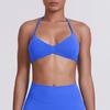 Sujetador Deportivo de Color Sólido Sin Costuras Transfronterizo de Espalda Hermosa Ajustado de Alta Elasticidad con Cuello Halter para Correr Fitness Yoga Ropa Deportiva Sujetador para Mujer