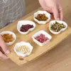 Mini Plato Cerámico Creativo Estilo Japonés para Salsa para Uso Doméstico, Adecuado para Salsa de Soja, Vinagre, Aderezo para Ensalada, Kétchup y Condimentos