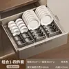 2026 Nuevo Modelo Gris Gunmetal Tablero Divisor de Almacenamiento para Cajones de Cocina Compartimento Integrado para Gabinete para Guardar Espátulas, Palillos y Cucharas