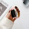 Adecuado para correa de apple watch s8 patrón lichi correa casual de cuero iwatch1-7 SE