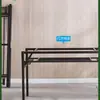 Prateleira dobrável, suporte de mesa simples, prateleira de metal, suporte de mesa, pernas de mesa simples, suporte de mesa, prateleira de armazenamento quadrada de ferro forjado