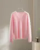 Textura tipo nuvem26 Suéter de Tricô com Decote V de Manga Longa em Lã e Cashmere Atmosférico Outono/Inverno para Mulheres, Pulôver Liso