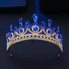 Coroa de Liga de Zinco com Strass Europeia e Americana de Luxo para Noiva Acessório de Cabelo para Sessão de Fotos de Casamento Acessório de Estilo de Coroa para Palco