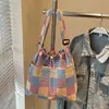 Bolsa Tote Rayada de Moda Nueva para Primavera y Verano, Estilo Niche Elegante y Ligero, Bolso Cruzado Casual Coreano de Estilo Fresco, Versátil para Mujer