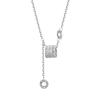 Collar de Plata S925 Hombre Pequeño de la Suerte con Diamante para Cintura de Mujer Cadena para Clavícula de Moda Versátil Colgante de Gama Alta Venta al por Mayor Nicho