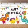 Tecido de Fundo para Festa de Aniversário Infantil com Desenho de Dinossauro da Amazon Tapeçaria Bandeira Decorativa de Fundo