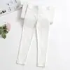 Pantalones de Lápiz para Niñas Primavera y Verano Delgados Color Caramelo Ropa Exterior Infantil Leggings Niños Grandes Ajustados Leggings Negros