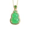 Colgante de Calcedonia Verde Natural Guan Yu Colgante de Collar de Calabaza de Ágata Fábrica Venta al por Mayor Transmisión en Vivo Dropshipping S3071905