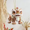 Estilo Chinês Criativo Tendência Dança do Leão 2D Plano Acrílico Carro Mochila Pingente Boneco Dança do Leão Chaveiro