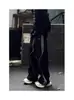 Calça Esportiva Casual de Inverno e Outono, Corte Solto, Forrada com Fleece Preto, Espessa, Perna Reta, Elástica, Versátil, Para o Dia a Dia, Longa, Forrada com Fleece
