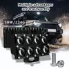 Wj Motocicleta Transfronteriza Doble Fila Cuadrado 8 Perlas Lente de Foco Amarillo y Blanco Dos Colores Vehículo Eléctrico LED Modificado Externo