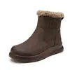Novas Botas de Neve Femininas 2025 Inverno Forradas com Lã Quentes Botas Femininas Casuais Botas Curtas Versáteis Sapatos Femininos Cor Sapatos da Moda