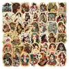 50 Piezas de Pegatinas Retro de Chica Tatuada Graffiti para Maletas, Botellas de Agua, Patinetas, Refrigeradores, Calcomanías Reutilizables Impermeables para Uso Transfronterizo