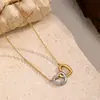Collar de Corazón de Acero Inoxidable 316 de Nuevo Estilo Transfronterizo, Cadena de Clavícula de Lujo Ligero Europeo y Americano, Cadena de Suéter de Alta Gama, Accesorio para el Cuello de Acero de Titanio