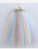 Xale de Princesa Elsa para Meninas Manto de Renda Colorido Frozen Manto para Performance de Halloween Aniversário Manto