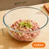 Vidrio de Borosilicato Alto con Tapa Recipiente para Amasar Resistente al Calor Recipiente Antiadherente Espesado Gran Capacidad Bol para Batir Huevos Bol para Hornear Bol para Ensalada Vidrio