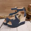 Sandálias femininas de estilo europeu e americano, novas, para uso transfronteiriço, com zíper e biqueira aberta, tamanho grande, sandálias casuais da moda para praia para mulheres