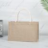Bolsa de Cuerda de Algodón Personalizada Lisa en Stock Bolsa de Lino Portátil Bolsa de Yute Publicitaria de Compras Cubierta de Película Vintage Lino Grueso