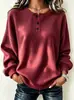 Sudadera Casual de Manga Larga a Cuadros Suelta con Cuello Redondo y Botones para Mujer, Nueva Colección Otoño/Invierno 2026 Transfronteriza Europea y Americana de Amazon