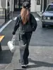 Conjunto de Mezclilla Degradada para Niñas 2026 Otoño Nuevo Estilo Chaqueta Corta de Solapa Mediana y Grande Pantalones de Pierna Ancha Ropa de Otoño para Niños