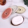 Jabonera de Silicona Multifuncional Creativa para Hogar Cocina Baño Drenaje Jabonera con Cepillo Simple