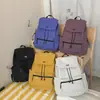 Mochila sencilla y elegante con cordón para estudiantes universitarios, mochila de viaje ligera de color liso con tapa abatible para mujer, mochila escolar para estudiantes