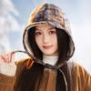 Gorra de aviador a cuadros colorida de moda para hombre, sombrero de trampero cálido a prueba de viento para otoño e invierno para mujer, protección para las orejas de lana de cordero