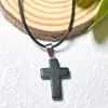Colgante de Cruz de Cristal de Piedra Natural Transfronterizo Venta Caliente Cristal de Polvo de Amatista Artesanía de Gemas Accesorios de Joyería Joyería DIY