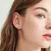 Pendientes de Plata de Ley S925 con Baño de Oro Real, Pendientes con Incrustaciones de Diamantes para Mujer, Pendientes de Lujo Ligero de Gama Alta, Accesorios para Orejas de Diseño Nicho