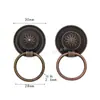 Manija de cajón de bronce de 30 mm, un solo agujero, anillo colgante oculto, manija abatible, aleación de zinc, anillo de tirador redondo para gabinete, hebilla de mueble retro