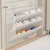 Estante de almacenamiento para zapatos para uso doméstico, montado en la pared detrás de la puerta, zapatero pequeño de múltiples capas, zapatero, no requiere taladro
