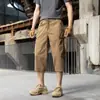 Pantalones casuales de verano para hombre, pantalones de trabajo cropped, pantalones multibolsillos, nuevos pantalones holgados de estilo americano para hombre
