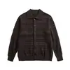 Yidao Vintage 2026 Coleção Outono Nova: Cardigan de Tricô com Lapela Estilo Old Money, Jaqueta Suéter Versátil Tendência Masculina