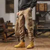 Calça de trabalho moderna estilo americano, peso pesado, para homens, outono/inverno, corte reto retrô, plus size, multi-bolsos, calça casual estilo jogger