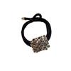 Nuevos accesorios para el cabello de alta gama con diamantes de imitación 2025, lujo ligero, cuerda cuadrada para el cabello, banda de goma con cabeza de bola para coleta de cola de caballo, temperamento de mujer