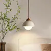Lámpara colgante de noche Bauhaus vintage, plateada minimalista madera maciza retro dormitorio sala de estar entrada decorativa pequeña lámpara colgante, hierro