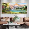 Costas contra a Tigela de Tesouro Jinshan Ponto Cruz 2025 Novo Estilo Sala de Estar Pintura de Paisagem Grande Pintura de Montanha e Água