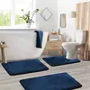 Juego de tres piezas para baño y WC transfronterizo, alfombrilla de suelo de franela, alfombrilla antideslizante de color sólido para baño del hogar, alfombrilla absorbente engrosada con etiqueta