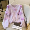 Suéter floral tridimensional para mujer, primavera y otoño, estilo delicado, rosa dulce, camiseta base de punto suave y acogedora, blanco, talla única