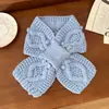 Bufanda Pequeña Tejida a Crochet Hecha a Mano con Textura para Mujer en Otoño e Invierno Protección Corta para el Cuello Bufanda Cruzada Estilo Coreano Bufanda Pequeña Cálida de Moda