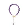 Pulseira de Cristal Natural Qiaoen Amethyst do Uruguai Mão Feminina Branca Fina Senso Avançado Design Original Exquisito
