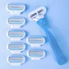 Jifuli Rastreador Manual Anti-Rayaduras para Mujer con Cuchillas de Repuesto de Tres Capas Depilador de Bikini Depilador
