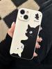 Gato preto e branco de desenho animado para capa de celular Apple 15promax novo iphone13/14 sensação de alta qualidade menina
