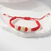 Pulseira Trançada Pedra Luminosa Doze Signos do Zodíaco Fio Vermelho Fio Preto Contas Luminosas Pulseira de Casal Estudante Feminina Atacado