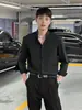 Camisa Casual de Otoño para Hombre con Estilo Maduro, Nueva Camisa China de Manga Larga, Versátil Camisa Blanca Formal de Alta Calidad